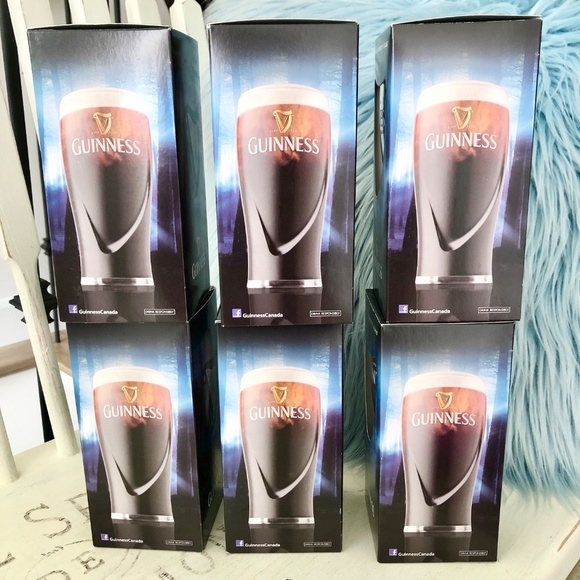 Guinness, Beer Glasses, 13oz, Set of 6, With Embossed Harp Logo, New In‎ Box - Picture 3 of 16